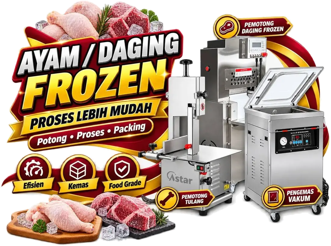 Set Mesin Proses Ayam & Daging Beku Waffiy Industries